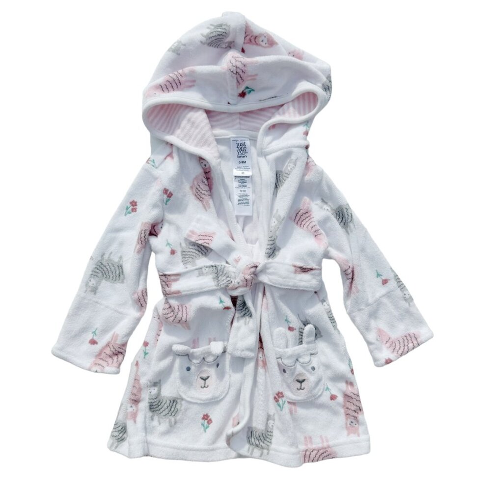 Carter’s Baby Girl Hooded Wrap Bath Robe 0-9 Months